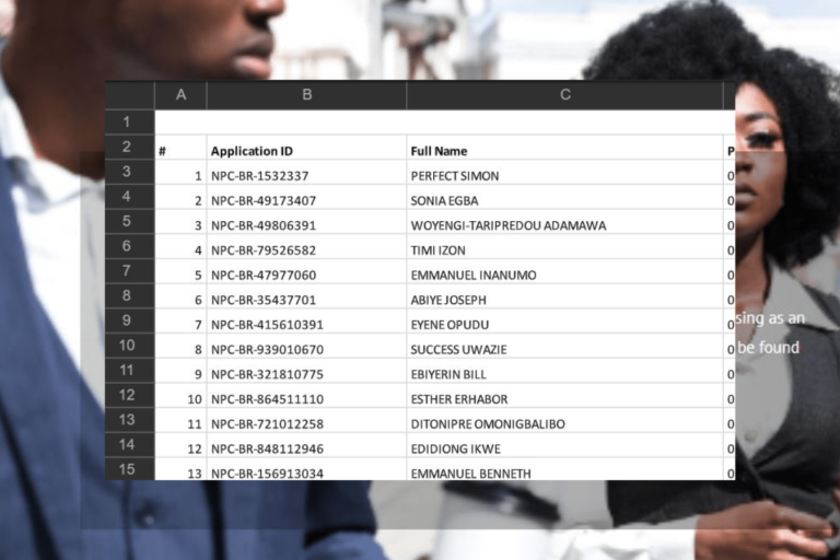 NPC Birth Registration Shortlist Candidates